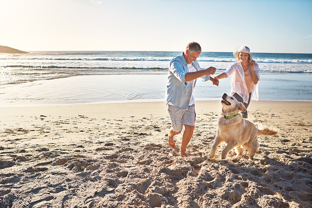 Happy,Couple,,Holding,Hands,And,At,The,Beach,With,A Turnberry Premier