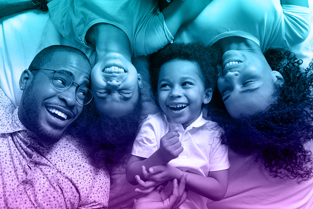 Affectionate,African,American,Parents,And,Cute,Small,Kids,Laughing,Lying Client testimonial